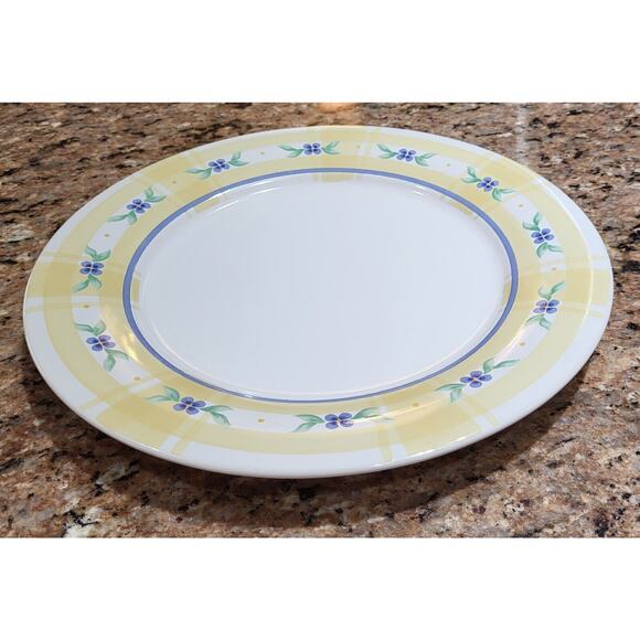 Pfaltzgraff Summer Breeze 11" Dinner Plate Yellow w/Blue Flowers Replacement - Picture 10 of 13